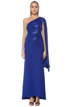 Tadashi Shoji Kadın Lacivert Pelerin Detaylı Maxi Abiye Elbise Mavi 6 US(124437871)